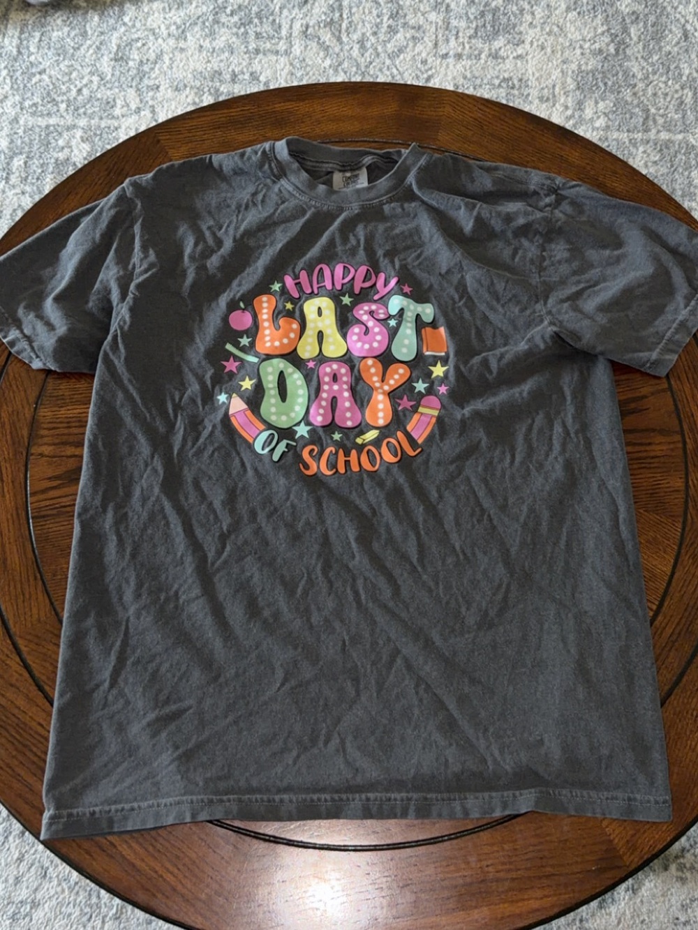 Comfort Colors Charcoal 'Happy Last Day of School' Graphic Tee